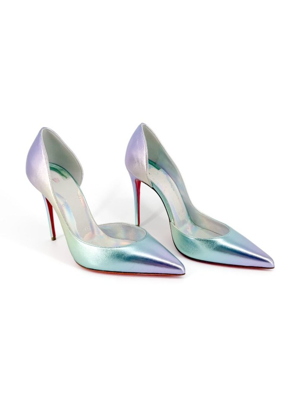 Christian Louboutin Iriza D’Orsay Pumps Heels Ombre Green Purple Size 38 US 8